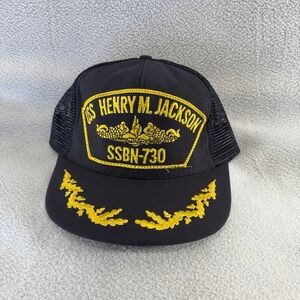 Vintage USS Henry Jackson Hat Adult OSFA Blue SSBN-730 Northstar Submarine USA